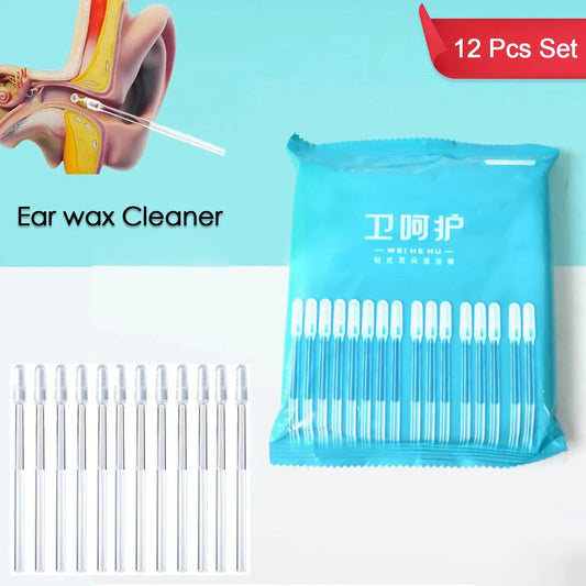 Ear Wax Cleaner Stick Silicone Reusable Sticky Ear Wax Removal Kit (12 Pcs Set) - Chestore
