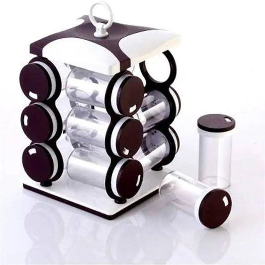 12 - Piece Spice Jar Set – Food - Grade Plastic Spice Containers with Brown Box - Chestore