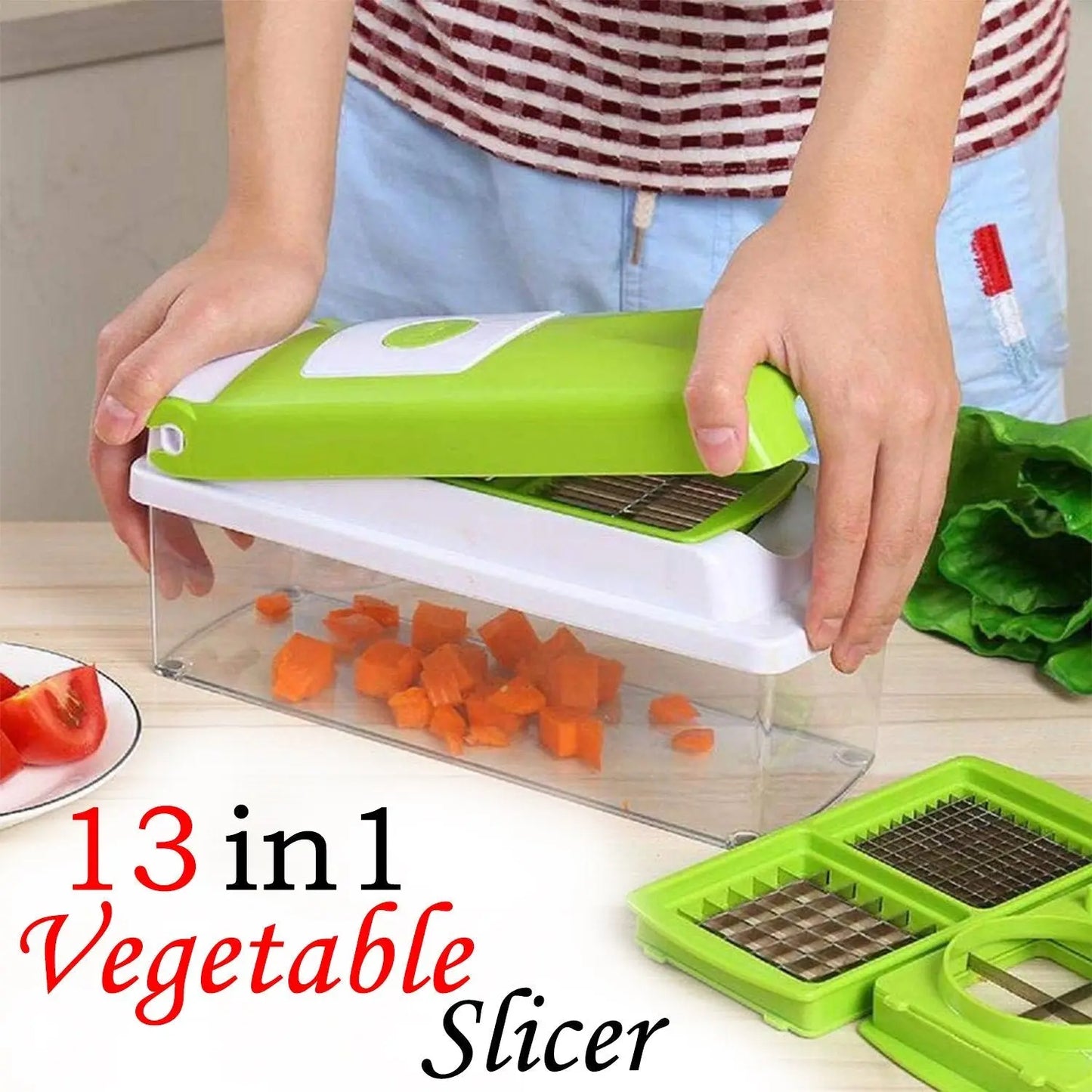 13 - in - 1 Manual Vegetable Grater, Chopper & Slicer – Multi - Purpose Kitchen Tool - Chestore