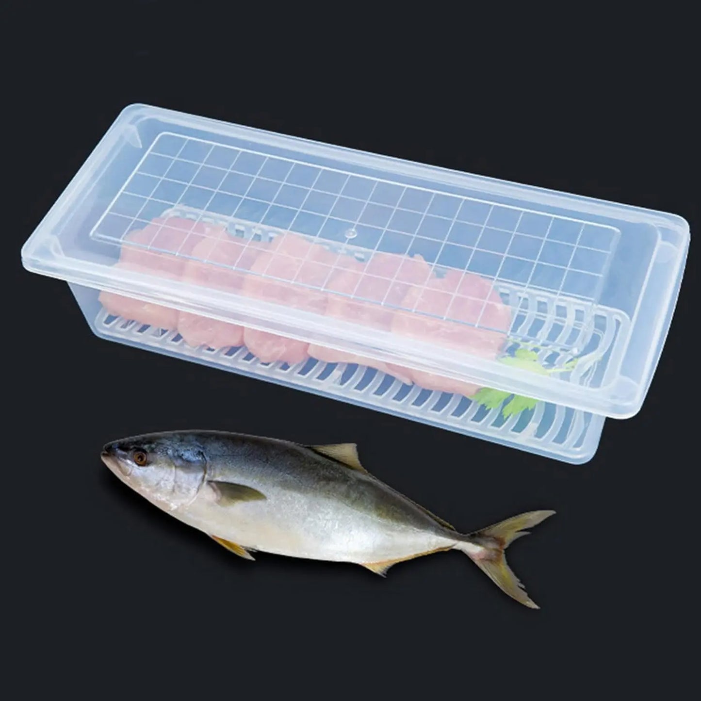 1500ml Food Storage Container with Drain Plate & Lid – Pack of 1 - Chestore