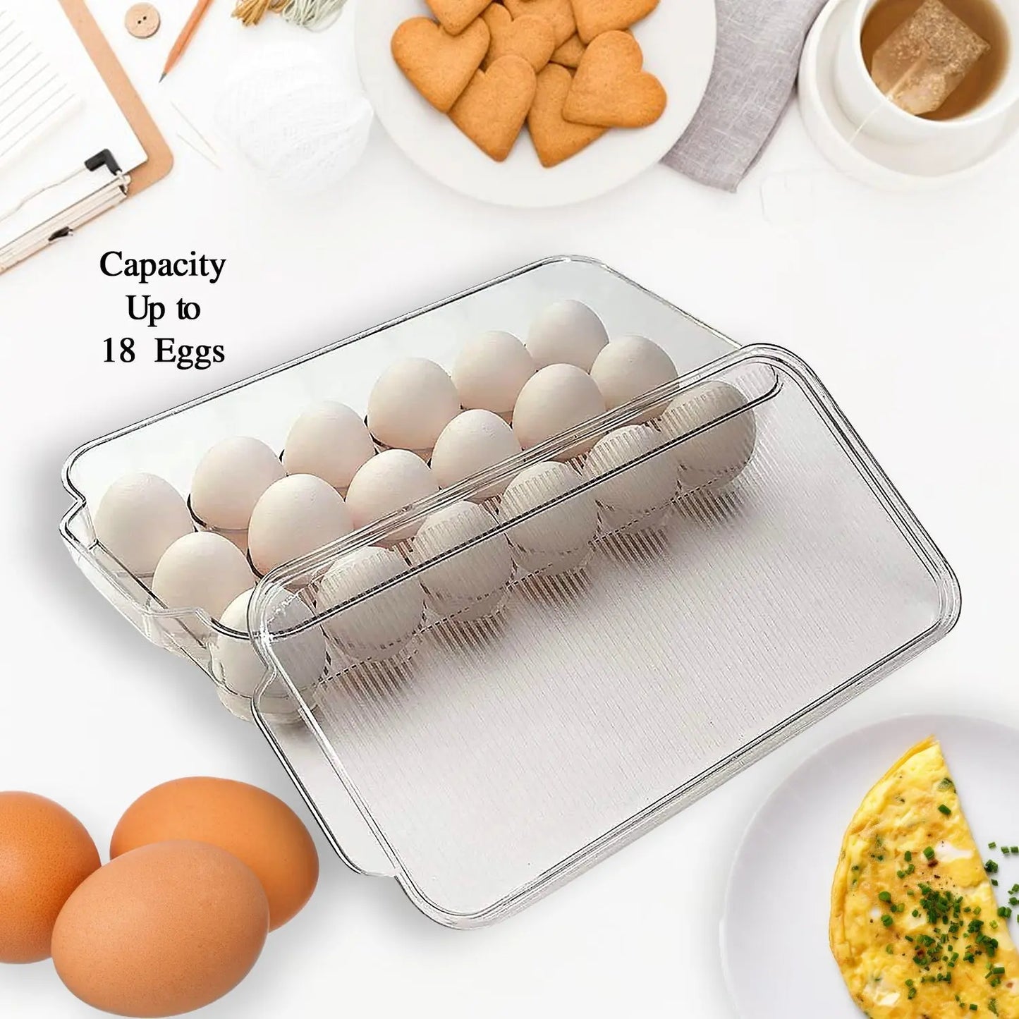 18 - Cavity Plastic Egg Storage Box with Lid & Handles - Chestore