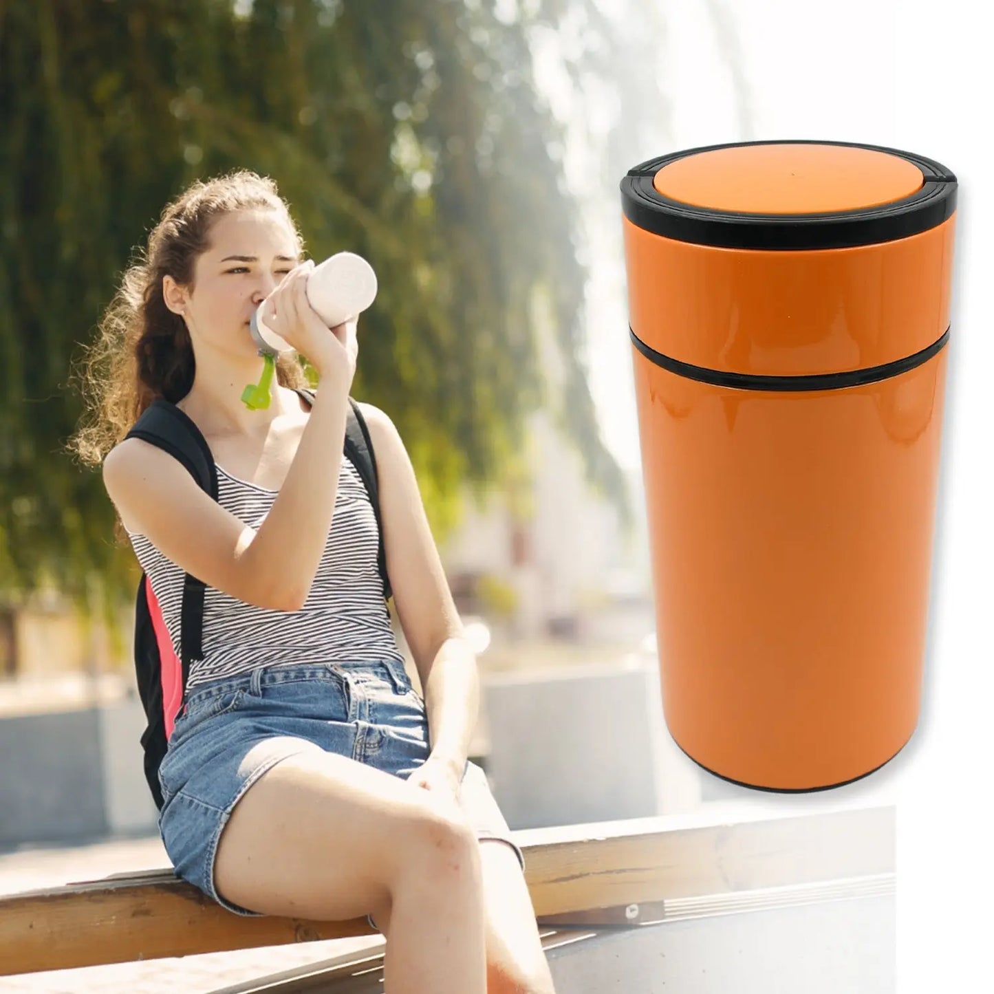 1L Stainless Steel Water Bottle – Leak - Proof, BPA - Free with Foldable Spoon & Handle - Chestore