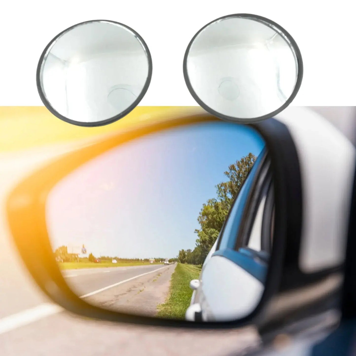 Frameless Car Blind Spot Mirror – 360° Adjustable HD Convex Rearview (2 Pcs Set) - Chestore