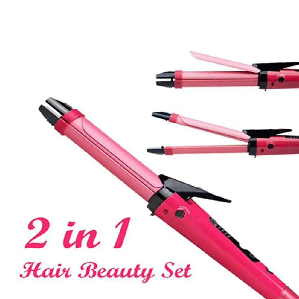 2 In 1 Hair Straightener And Curler Machine For Women Curl Straight Hair Iron - Chestore