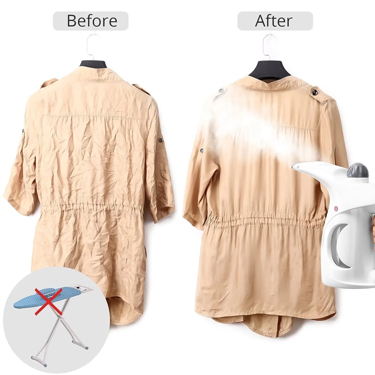 2 - in - 1 Portable Handheld Steamer – For Clothes & Facial Use | Quick Steam Technology - Chestore
