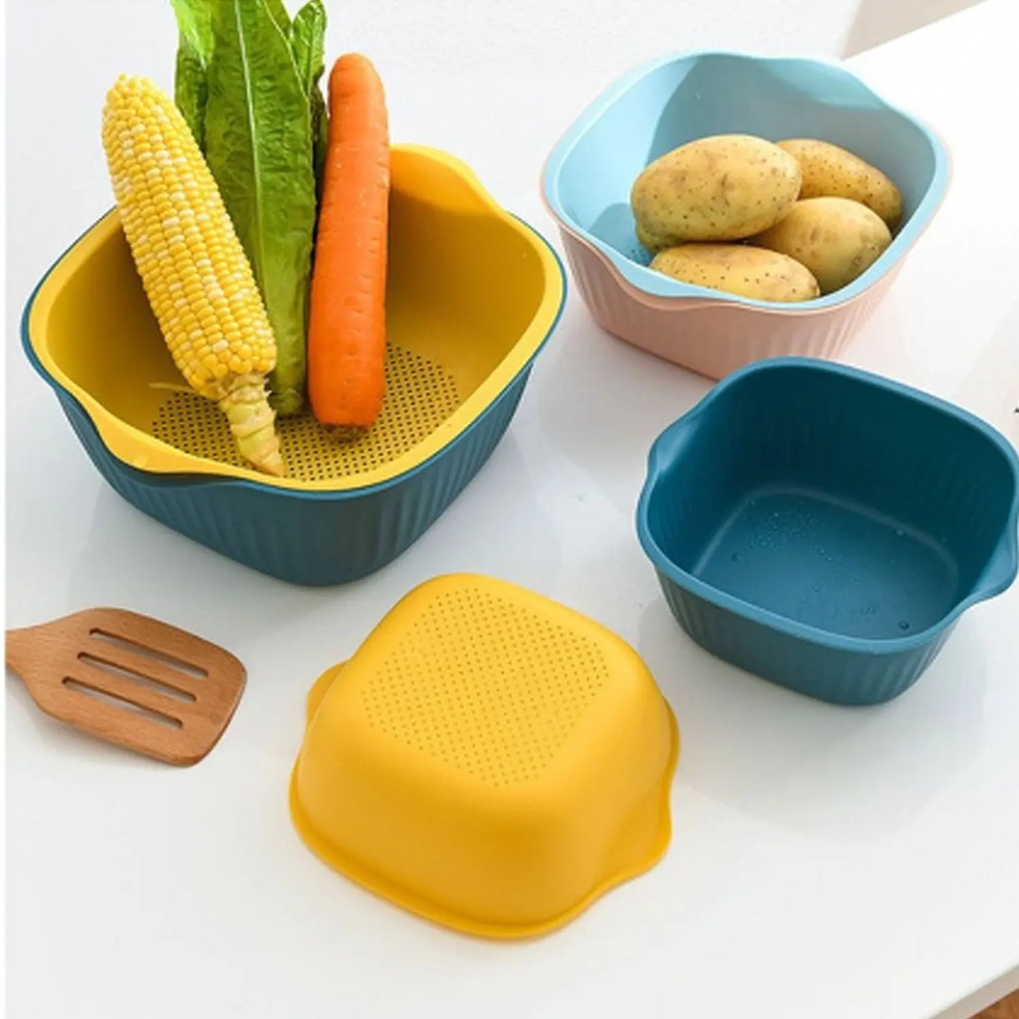 Multifunctional Kitchen Bowl & Strainer 🍅 | Wash & Drain with Ease 🥦 | CHESTORE - Chestore