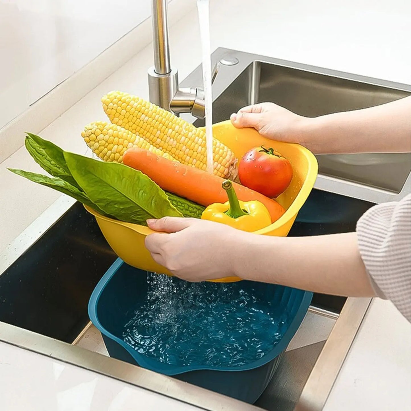 Multifunctional Kitchen Bowl & Strainer 🍅 | Wash & Drain with Ease 🥦 | CHESTORE - Chestore