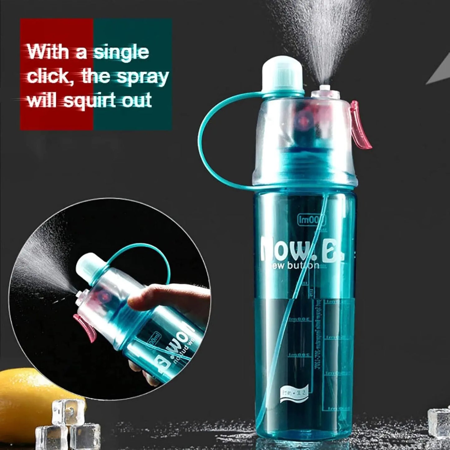 2 - in - 1 Mist Spray Water Bottle – Stay Hydrated & Refreshed (400ml) 💦🚰✨ - Chestore