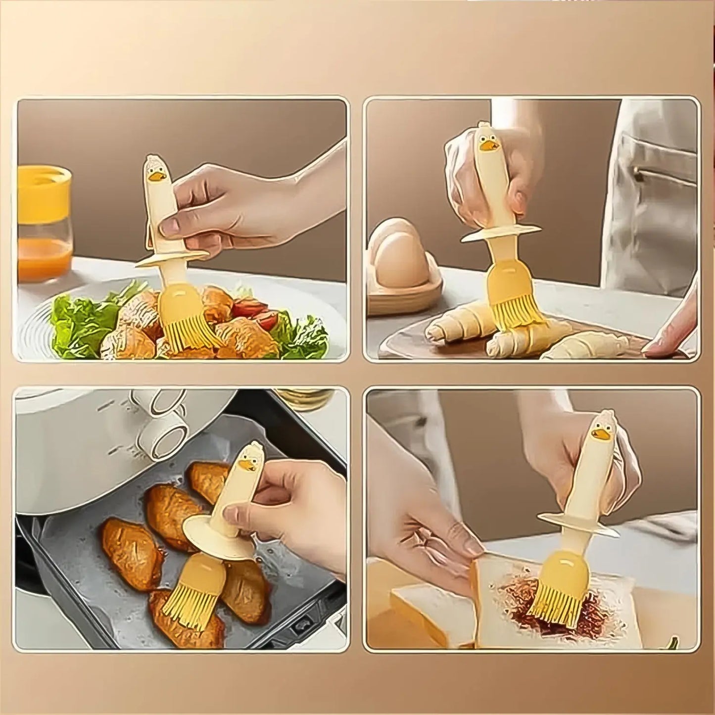 2 - in - 1 Oil Dispenser Bottle with Silicone Basting Brush - Chestore