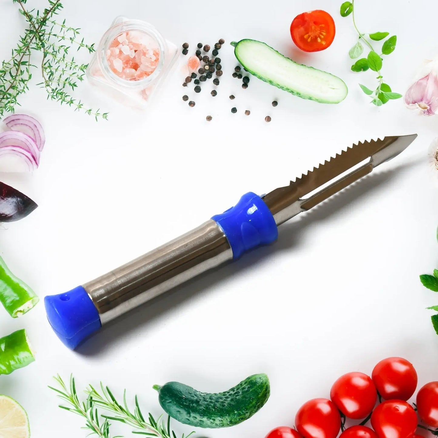 2 - in - 1 Multi - Purpose Stainless Steel Peeler 🍎 – With Hanging Ring for Easy Storage - Chestore