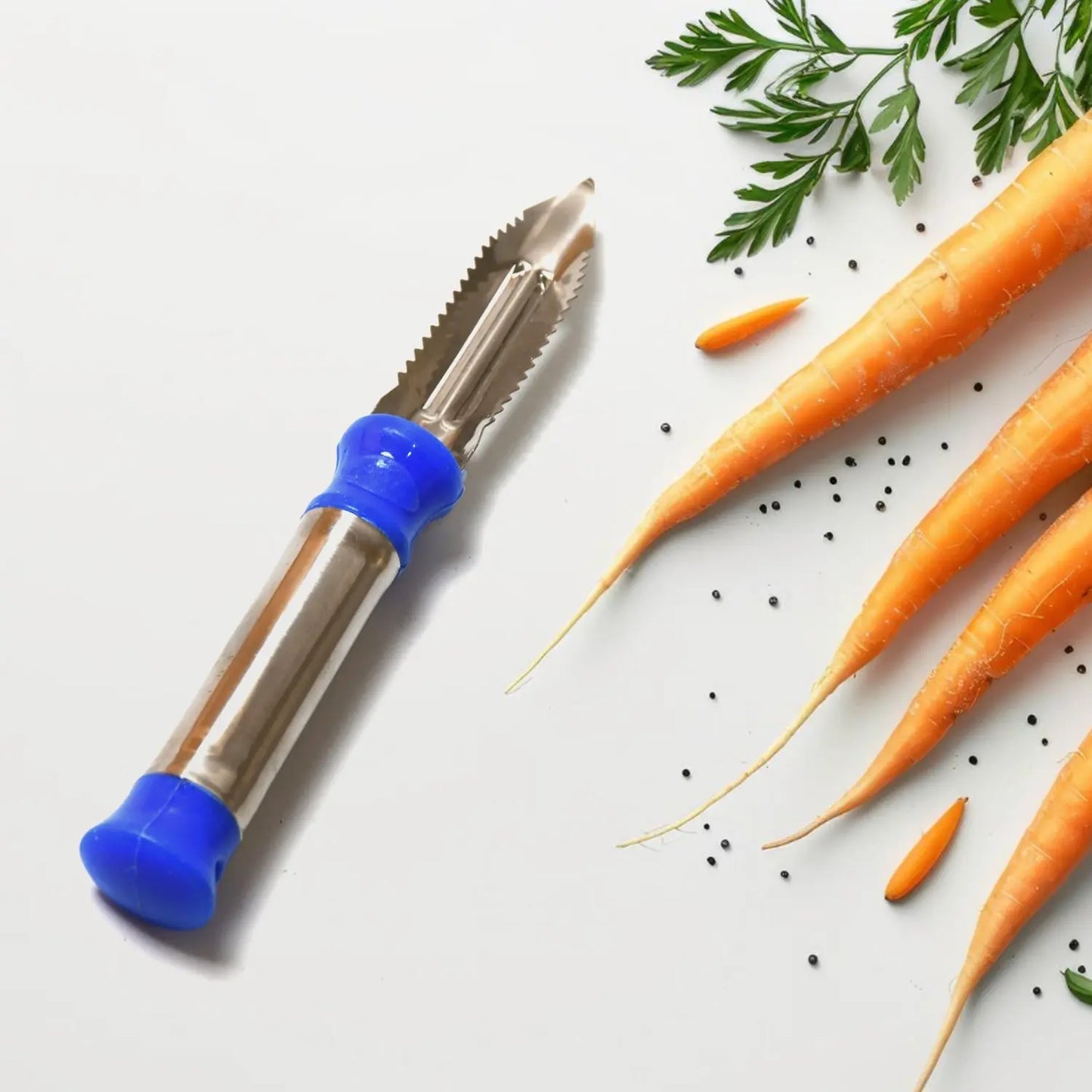 2 - in - 1 Multi - Purpose Stainless Steel Peeler 🍎 – With Hanging Ring for Easy Storage - Chestore