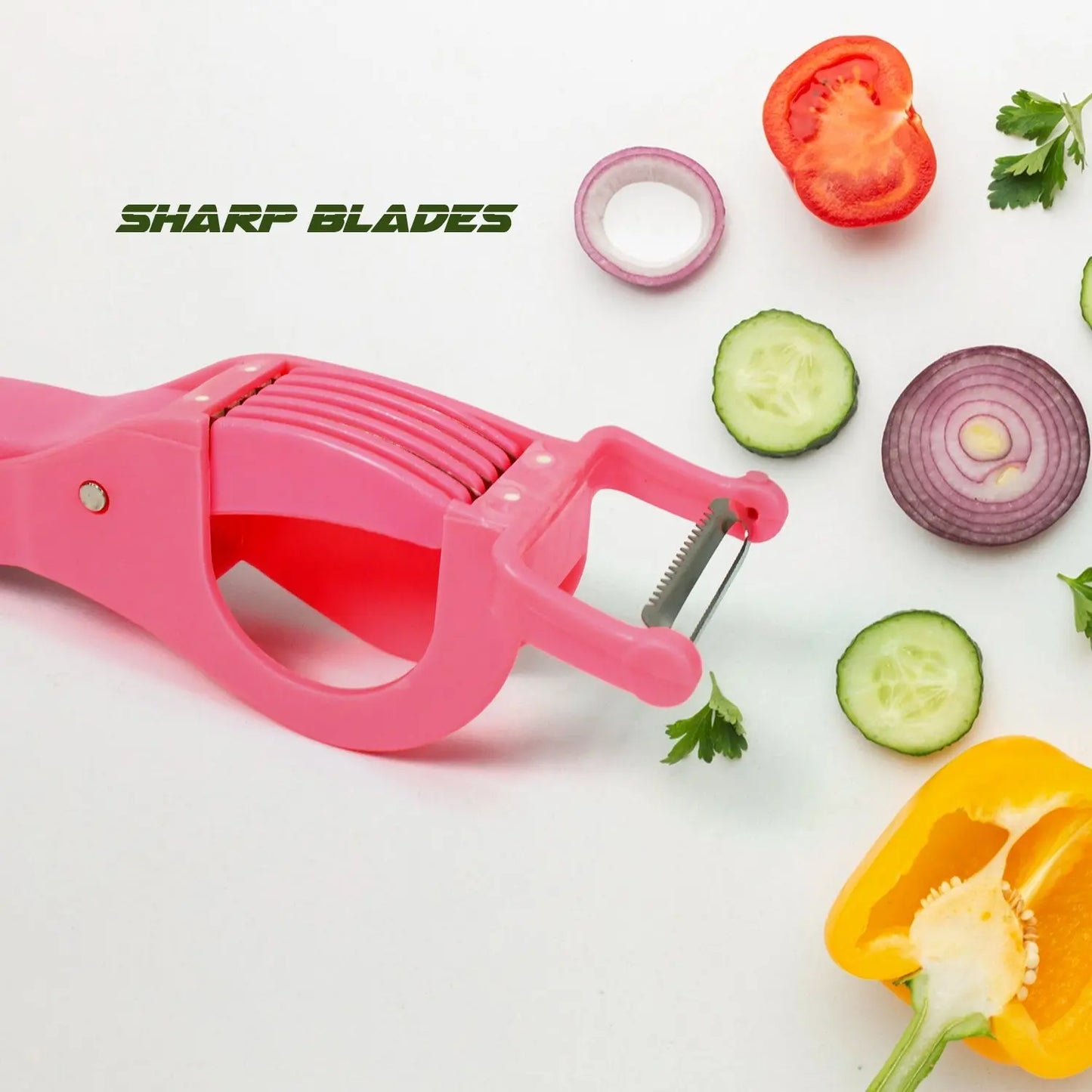 2 - in - 1 Multi Cutter with Peeler – 5 - Blade Vegetable & Fruit Chopper - Chestore