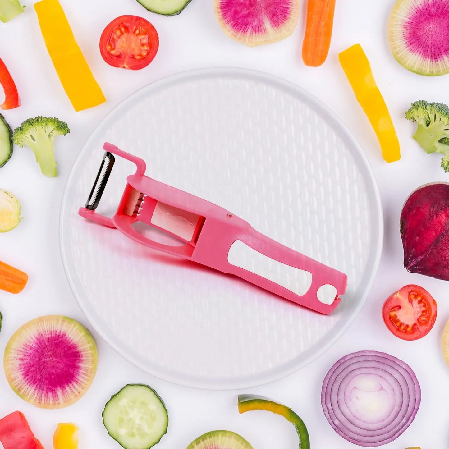 2 - in - 1 Multi Cutter with Peeler – 5 - Blade Vegetable & Fruit Chopper - Chestore