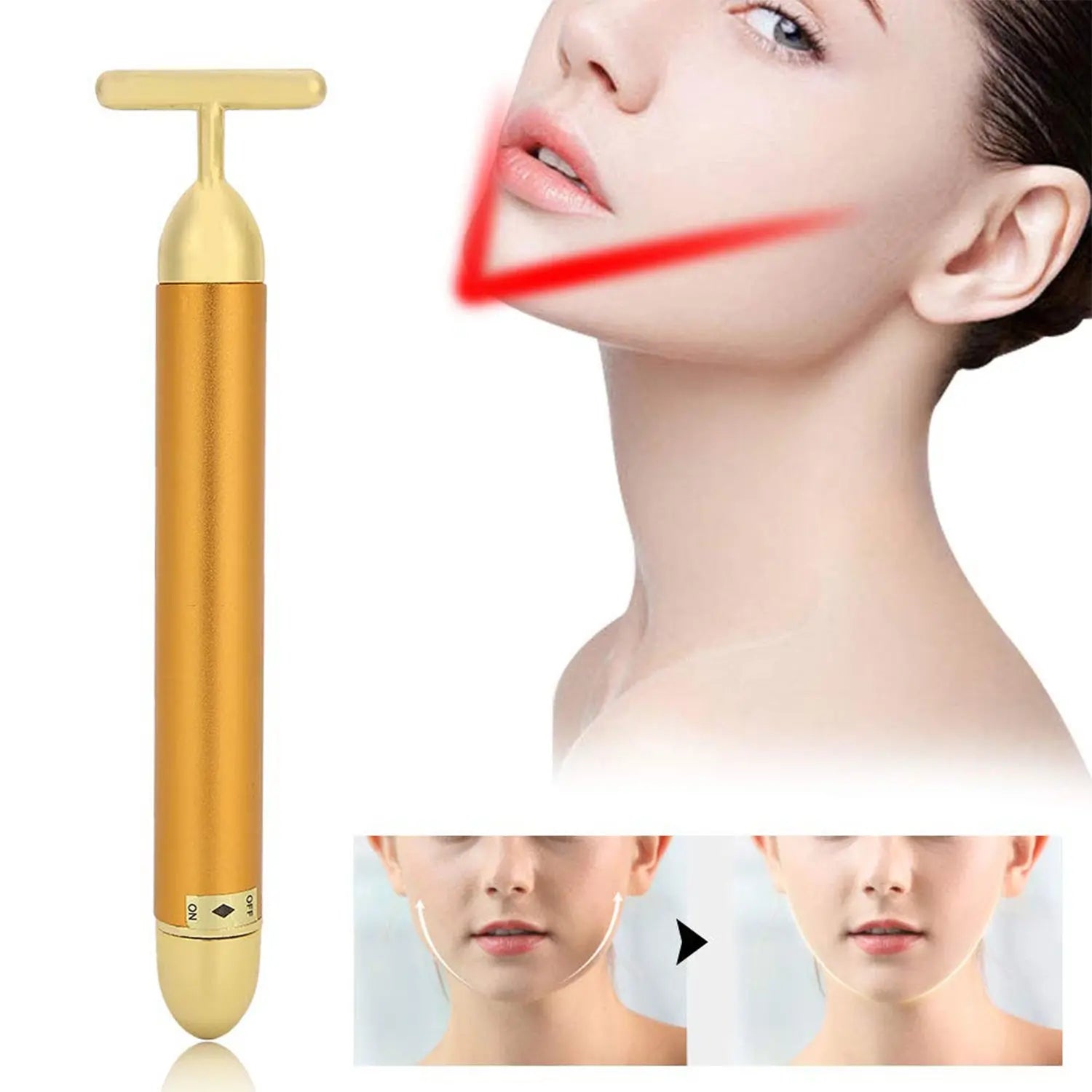 Golden Energy Face Massager – 24K Vibrating Beauty Bar for Firm, Glowing Skin - Chestore