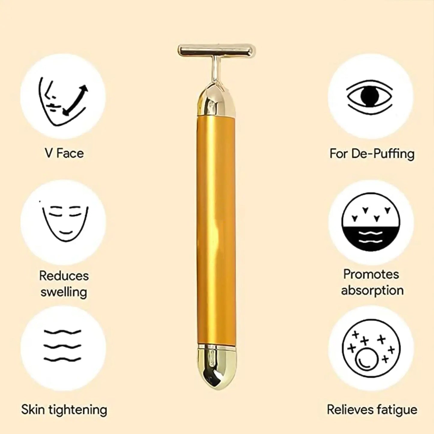 Golden Energy Face Massager – 24K Vibrating Beauty Bar for Firm, Glowing Skin - Chestore