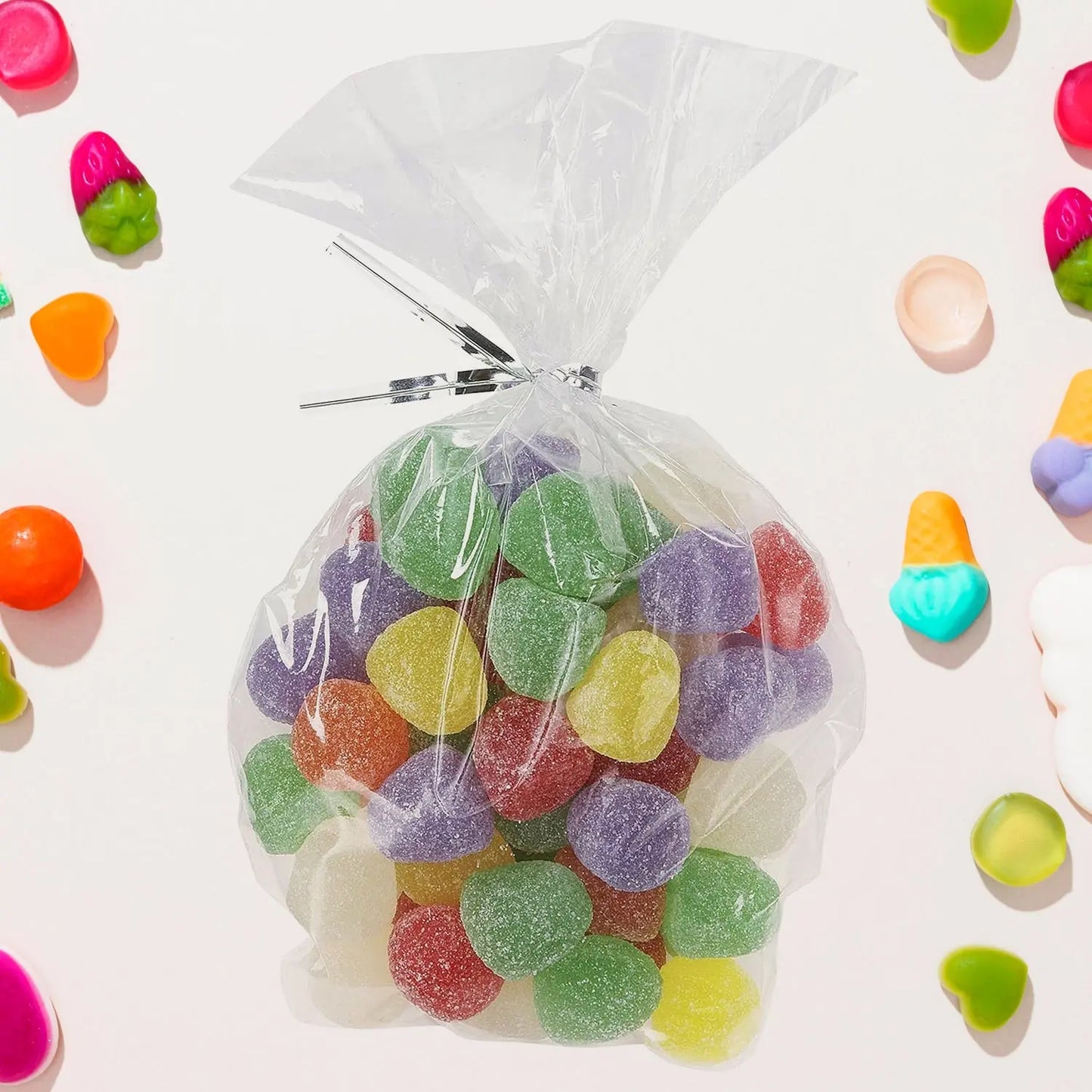 25 - Piece Clear Cookie & Treat Bags – Flat Gift Bags for Snacks & Party Favors - Chestore