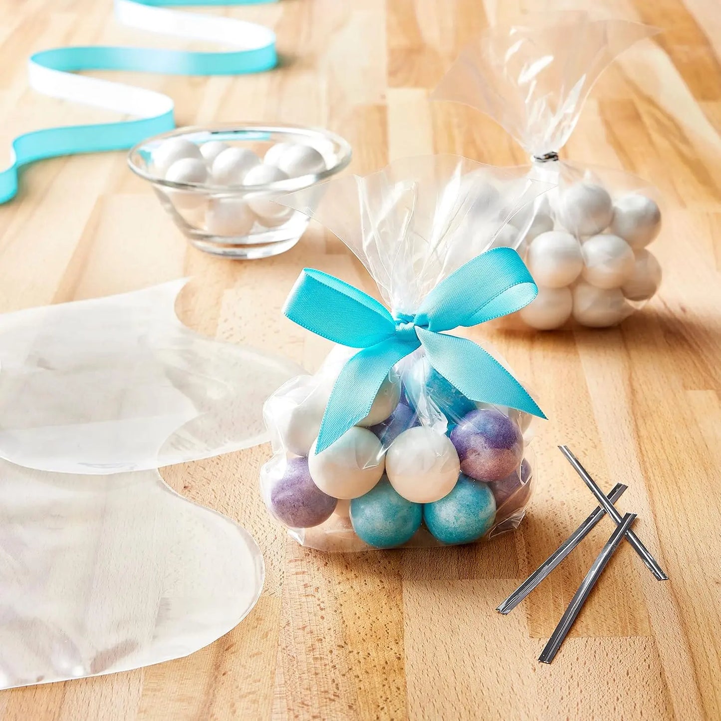25 - Piece Clear Cookie & Treat Bags – Flat Gift Bags for Snacks & Party Favors - Chestore