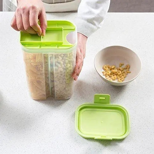 2L Airtight Dual - Section Food & Grain Storage Container with Box - Chestore