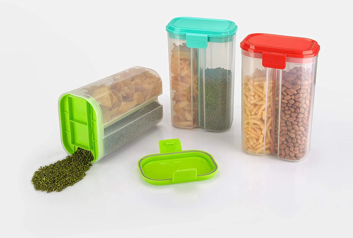 2L Airtight Dual - Section Food & Grain Storage Container with Box - Chestore