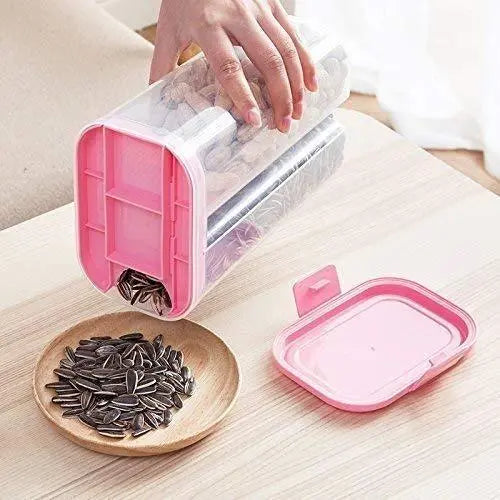 2L Airtight Food & Grain Storage Container – Transparent & Dual Section - Chestore