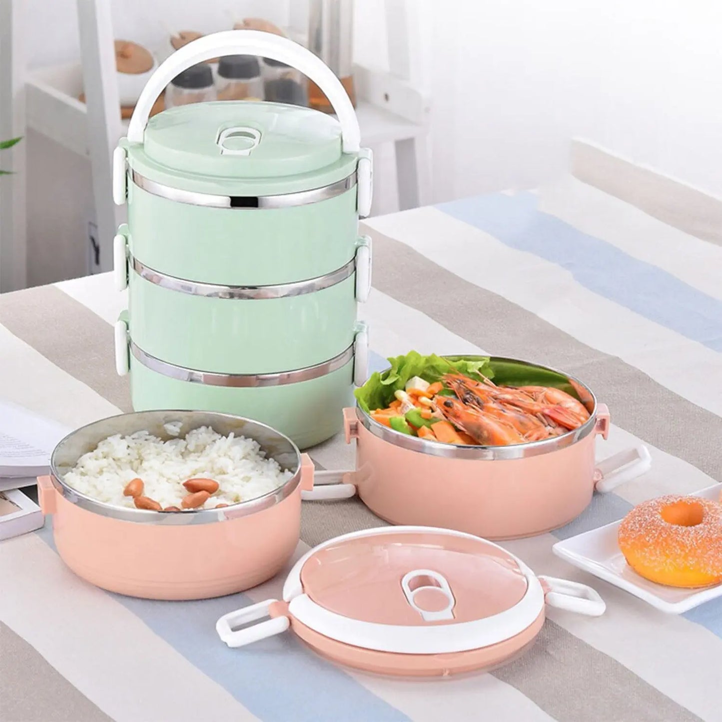 Multi - Layer Stainless Steel Hot Lunch Box – 3 Layer - Chestore