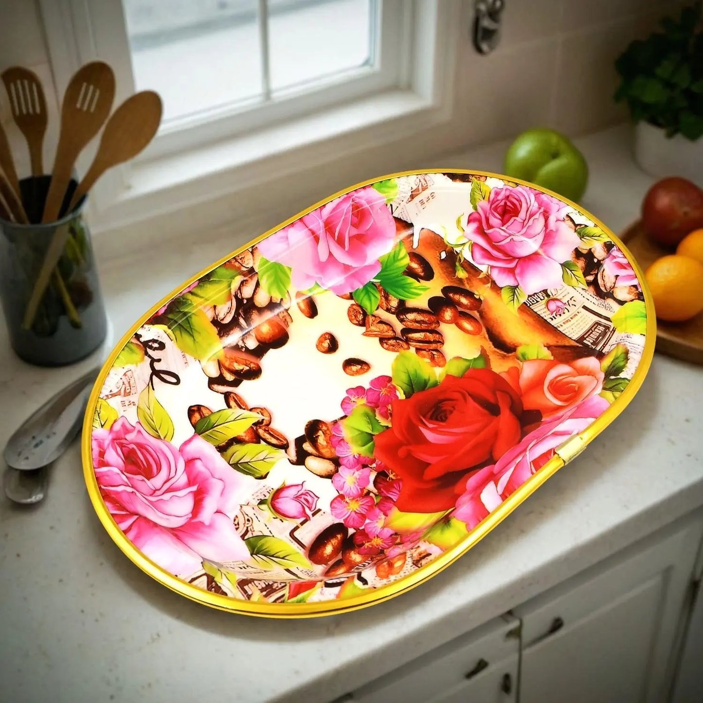 3 - Piece Flower Printed Serving Tray Set – Stylish & Durable - Chestore