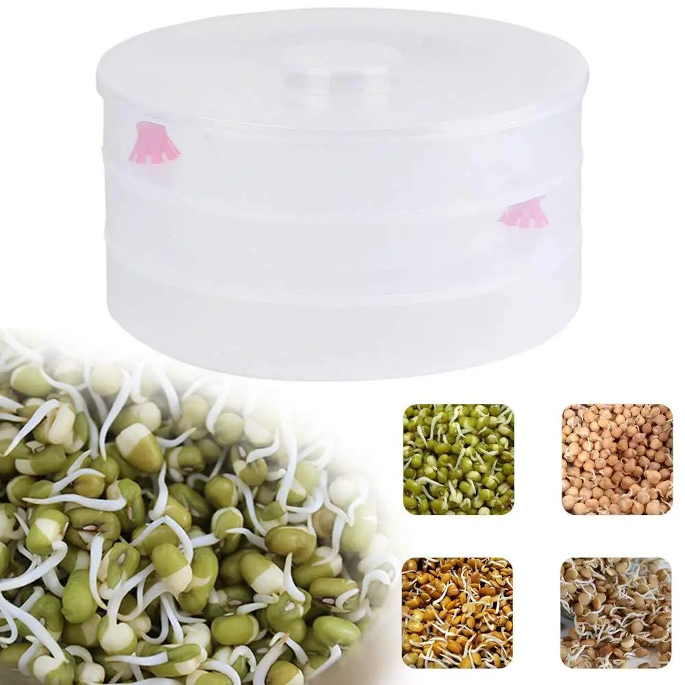 3 - Compartment Plastic Sprout Maker – Efficient Seed Sprouting for Home Use - Chestore