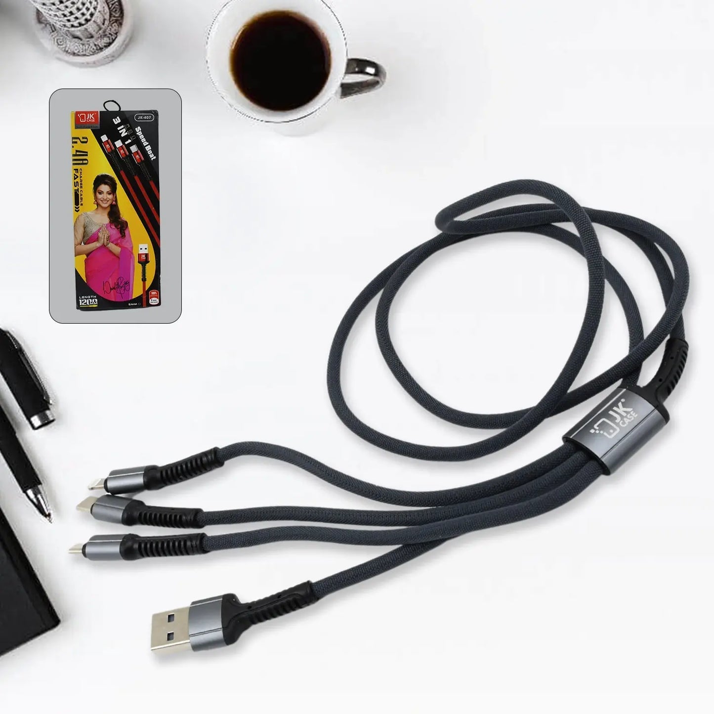 3 - in - 1 Multi Super Fast Charging Cable – 1200mm Universal Rapid Charge ⚡🔌 - Chestore