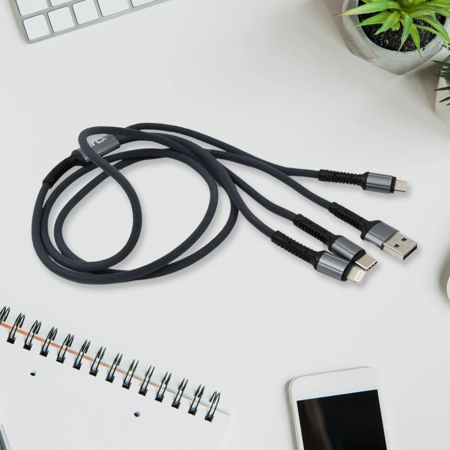 3 - in - 1 Multi Super Fast Charging Cable – 1200mm Universal Rapid Charge ⚡🔌 - Chestore