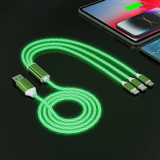 3 - in - 1 Charging Cable with Fast Charge & Light - Up Function – Multi - Device Charger 🔋✨ - Chestore