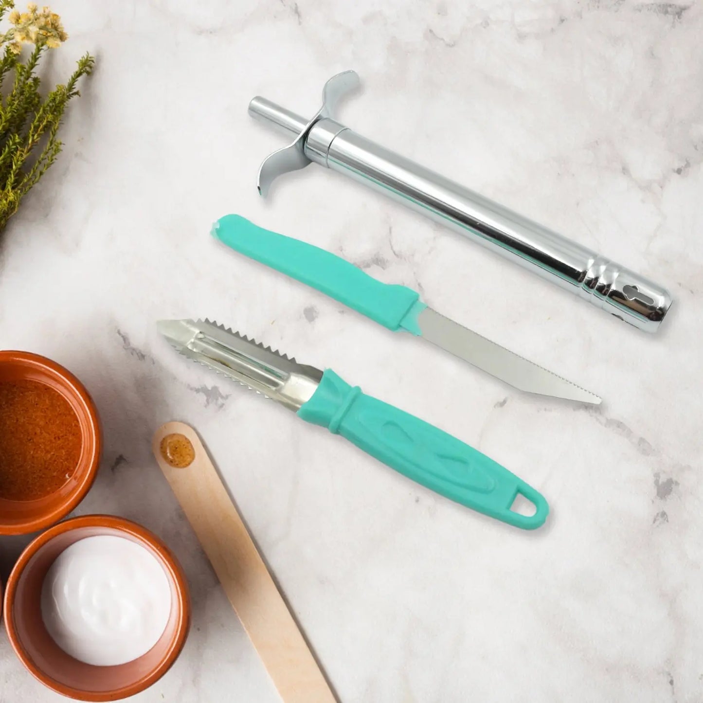 3 - in - 1 Kitchen Combo – Lighter, Stainless Steel Knife & Peeler Set - Chestore