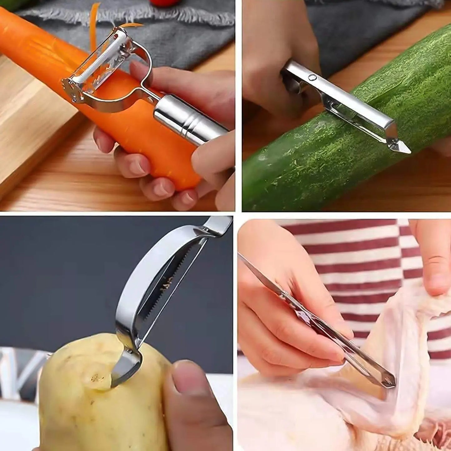 3 - in - 1 Multifunctional Peeler & Grater Set – Perfect for Fruits & Vegetables - Chestore