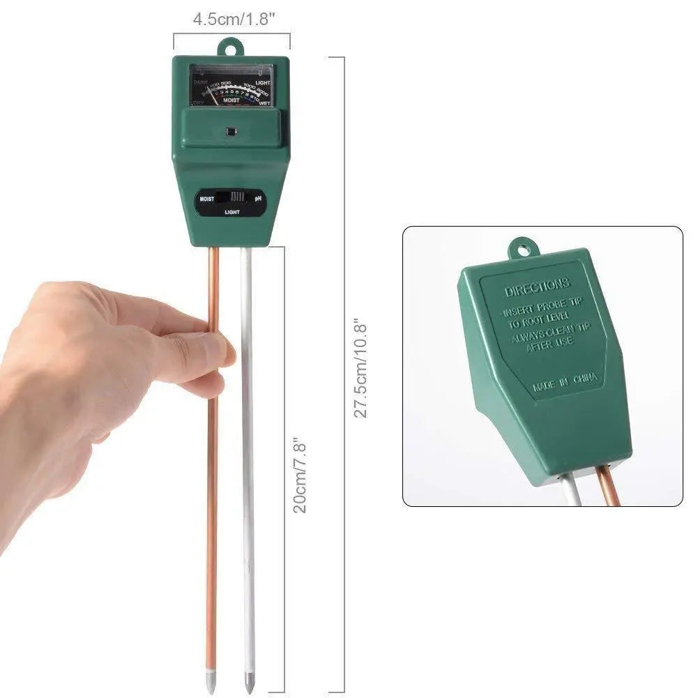 3 - Way Soil Meter & pH Testing Meter – Precision Garden Monitoring Tool 🌱📏 - Chestore