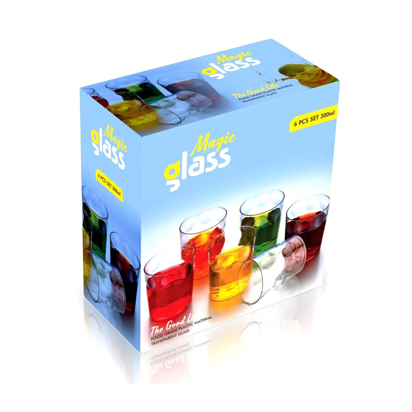 Multi - Purpose Unbreakable Drinking Glass Set – 300ml (Set of 6) | Durable & Stylish - Chestore
