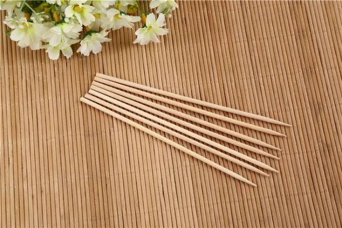 Camping Bamboo BBQ Skewers – 30cm Wooden Shish Kabob Sticks for Grilling - Chestore