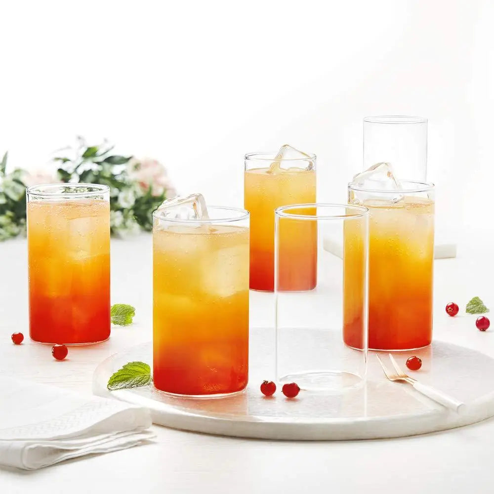 Heavy - Duty Unbreakable Transparent Plastic Glasses – 330ml (Set of 6) - Chestore
