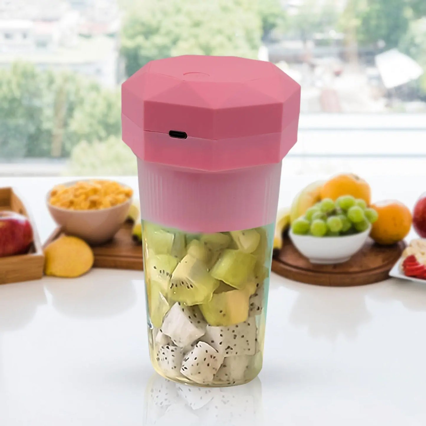 Portable Multifunctional Electric Juicer Cup | 6 - Blade USB Juice Maker (350ml) - Chestore