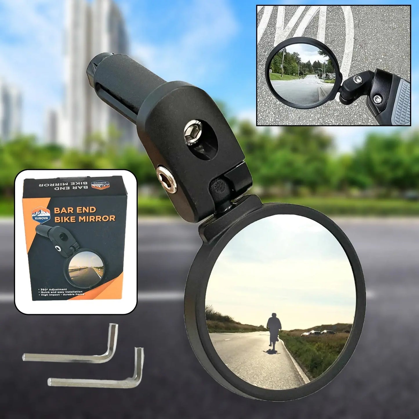 360° Rotatable & Foldable Bar - End Bike Mirror 🚴‍♂️🔍 - Chestore