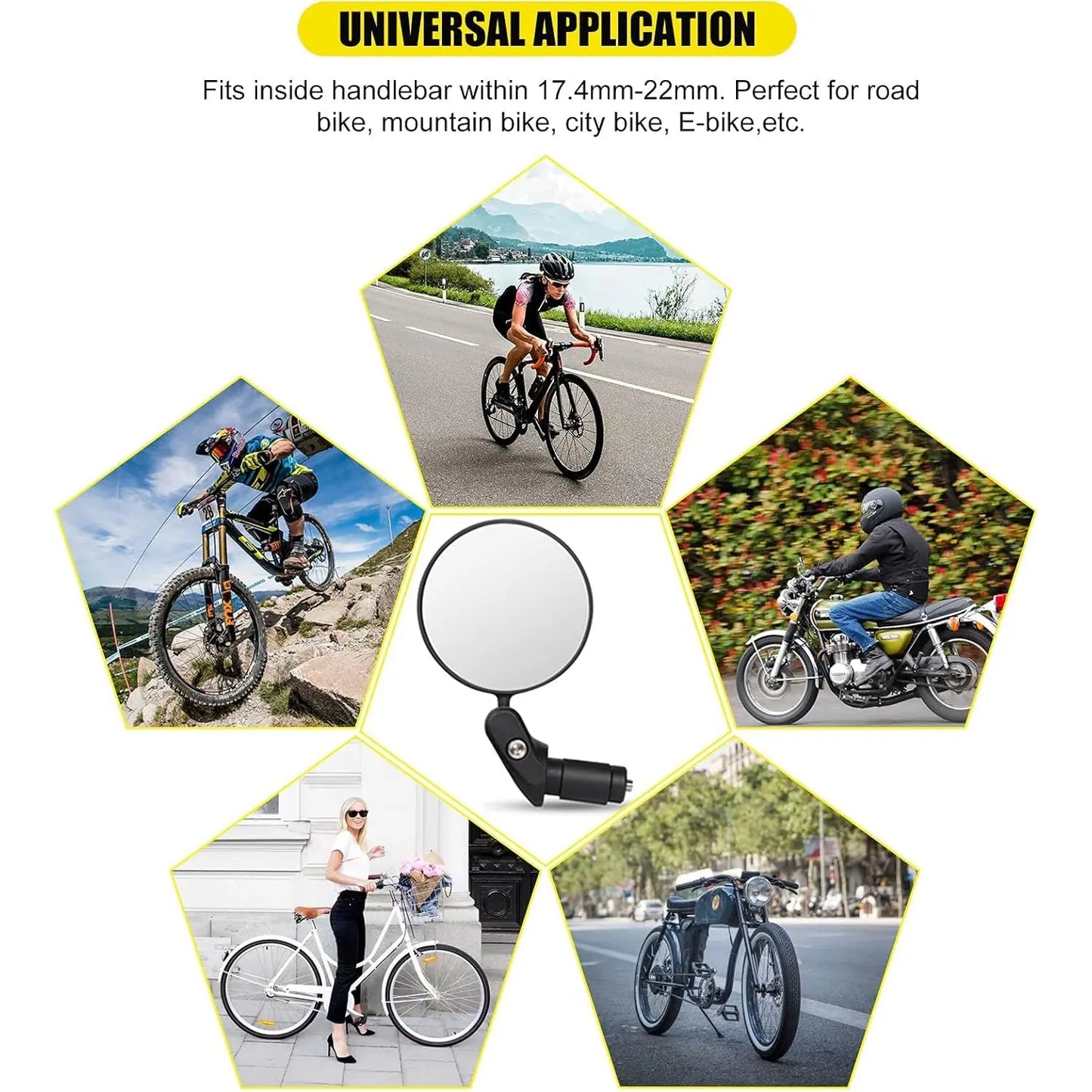 360° Rotatable & Foldable Bar - End Bike Mirror 🚴‍♂️🔍 - Chestore