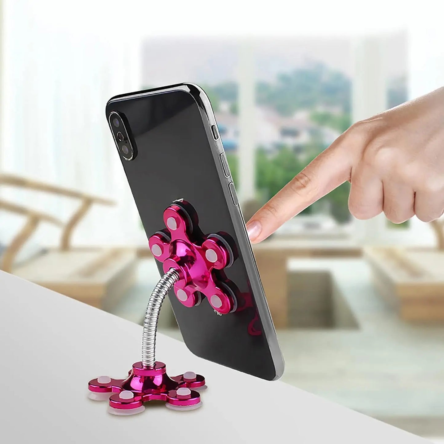 360° Rotatable Phone Holder with Double - Sided Suction Cup - Multi - Function Mobile Stand - Chestore
