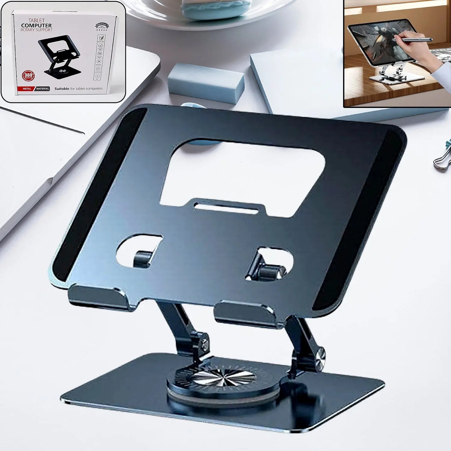 Aluminum Alloy 360° Rotating Adjustable Laptop Stand – Portable & Foldable Ergonomic Support - Chestore
