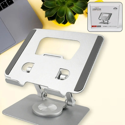 Aluminum Alloy 360° Rotating Adjustable Tablet Stand – Foldable & Ergonomic Support - Chestore