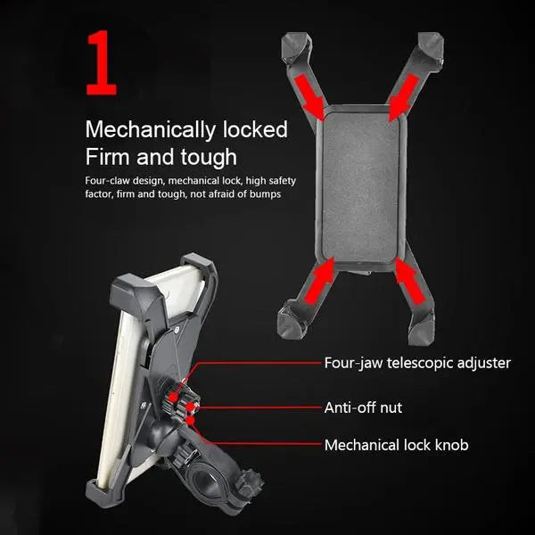 Bike Phone Mount – Anti - Shake Stable Cradle Clamp with 360° Rotation 🚴‍♂️📱 - Chestore