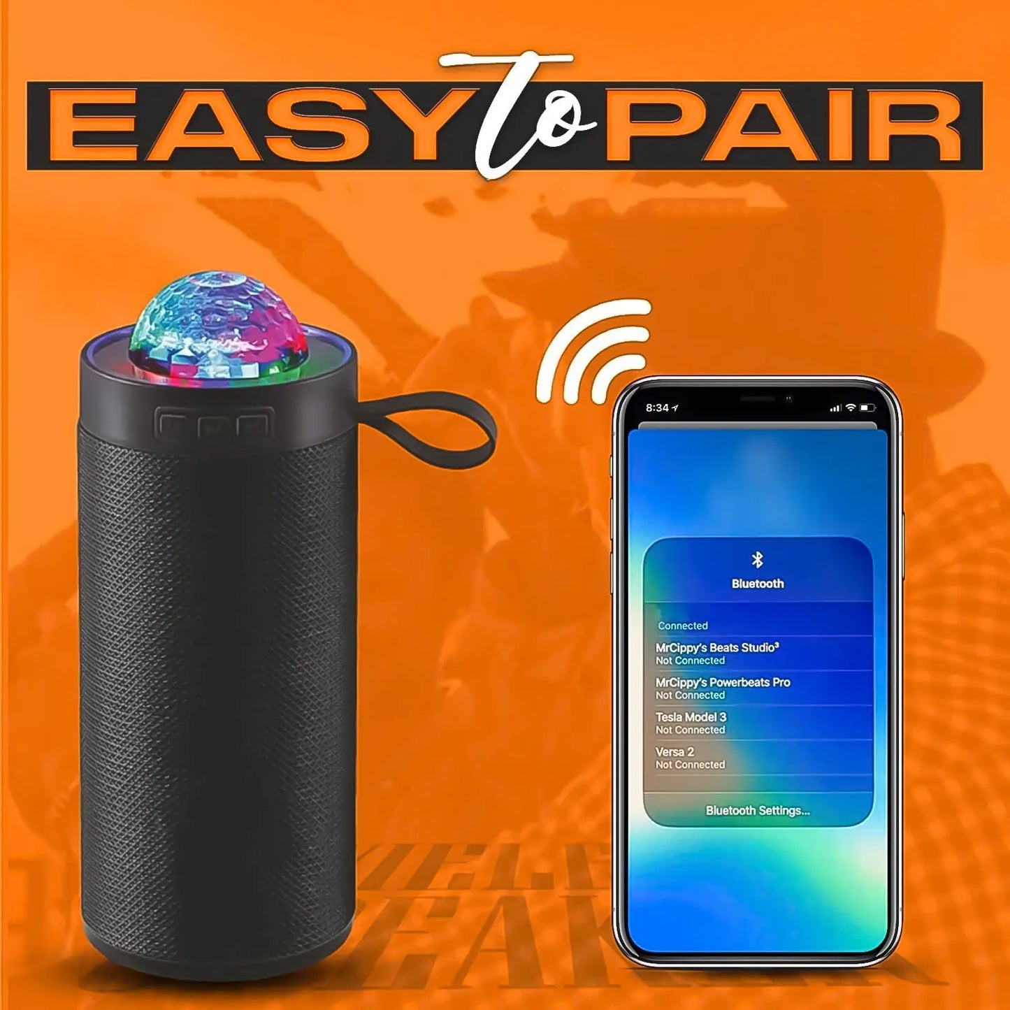 3d Disco Light Sound Bluetooth Speaker (1 Pc) - Chestore