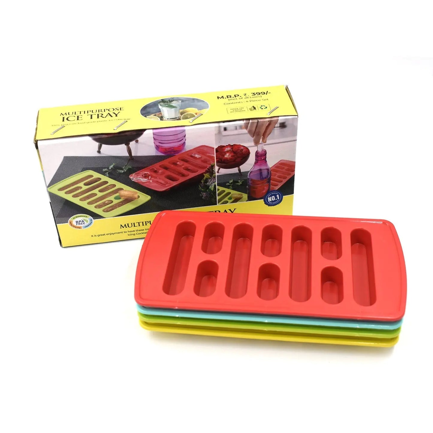4 - Piece Fancy Ice Tray Set | Multi - Purpose Ice Cube Molds for Household Use - Chestore