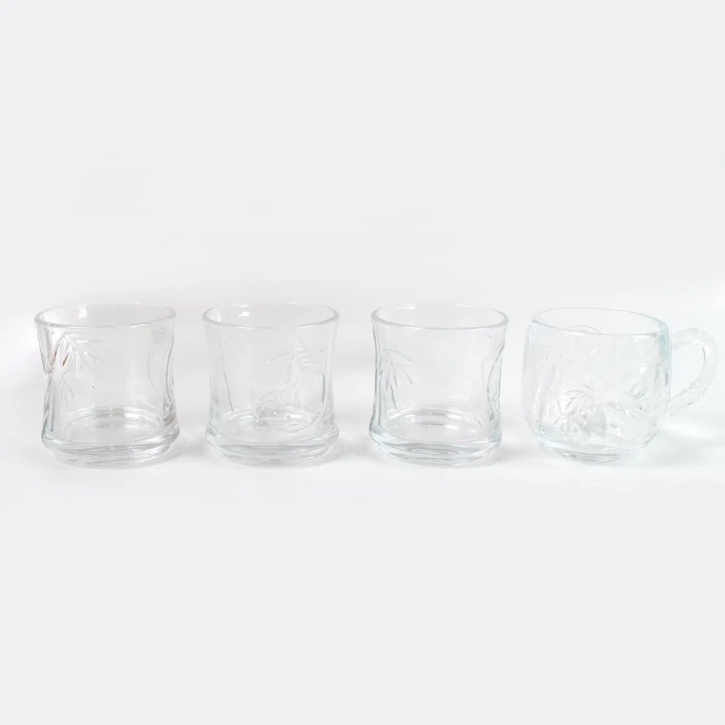 Glass 3 Pc Tumbler 1 Pc Cup Set (4 Pcs Set) - Chestore