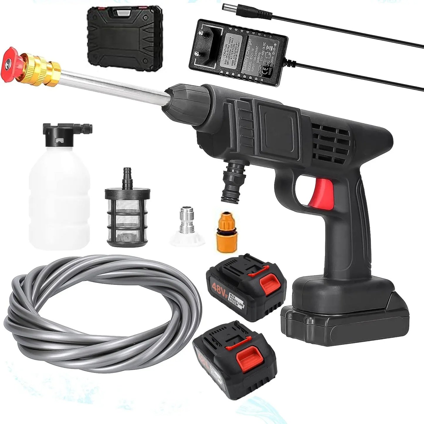 Double Battery 48v Rechargeable Electric Car Washer Gun (1 Set) - Chestore