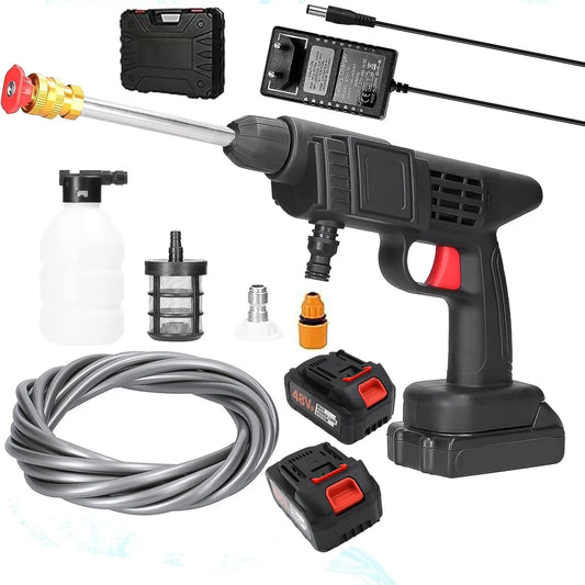 Double Battery 48v Rechargeable Electric Car Washer Gun (1 Set) - Chestore