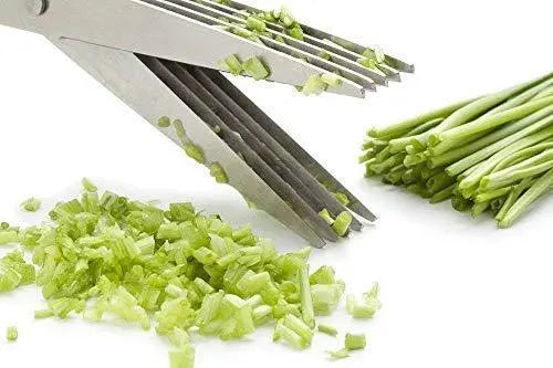 5 - Blade Stainless Steel Herb Scissors – Multipurpose Kitchen Cutting Tool - Chestore