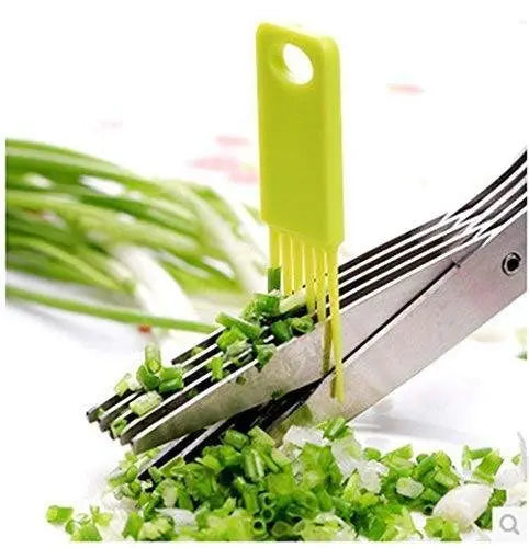 5 - Blade Stainless Steel Herb Scissors – Multipurpose Kitchen Cutting Tool - Chestore